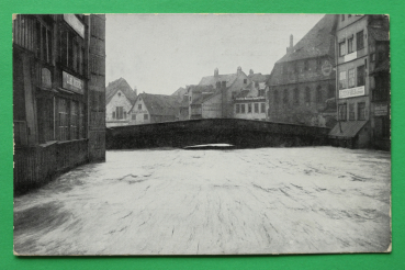 AK Nürnberg / 5. Februar 1909 / Fleischbrücke / Geschäfte / Hochwasser Katastrophe